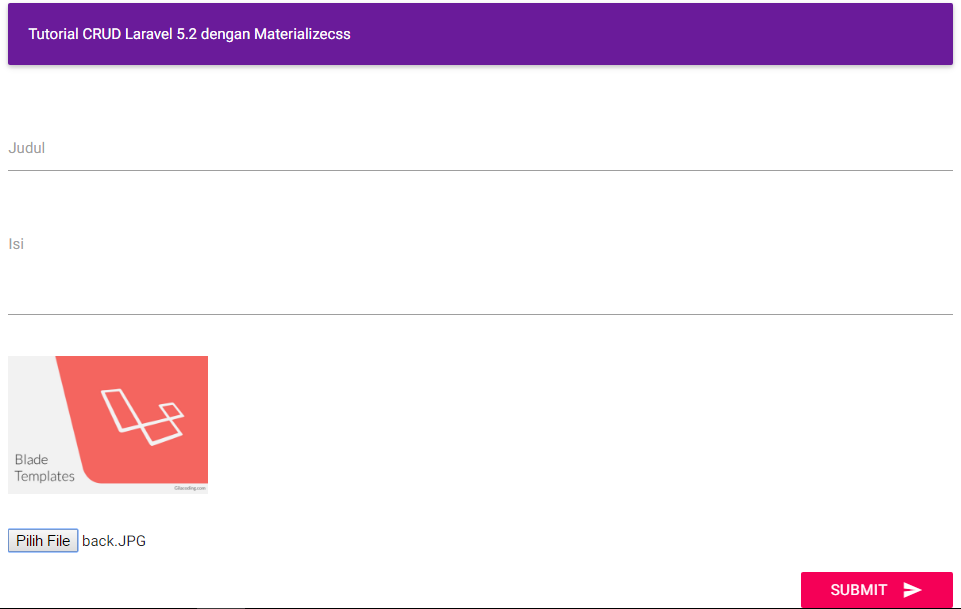 hasil upload laravel